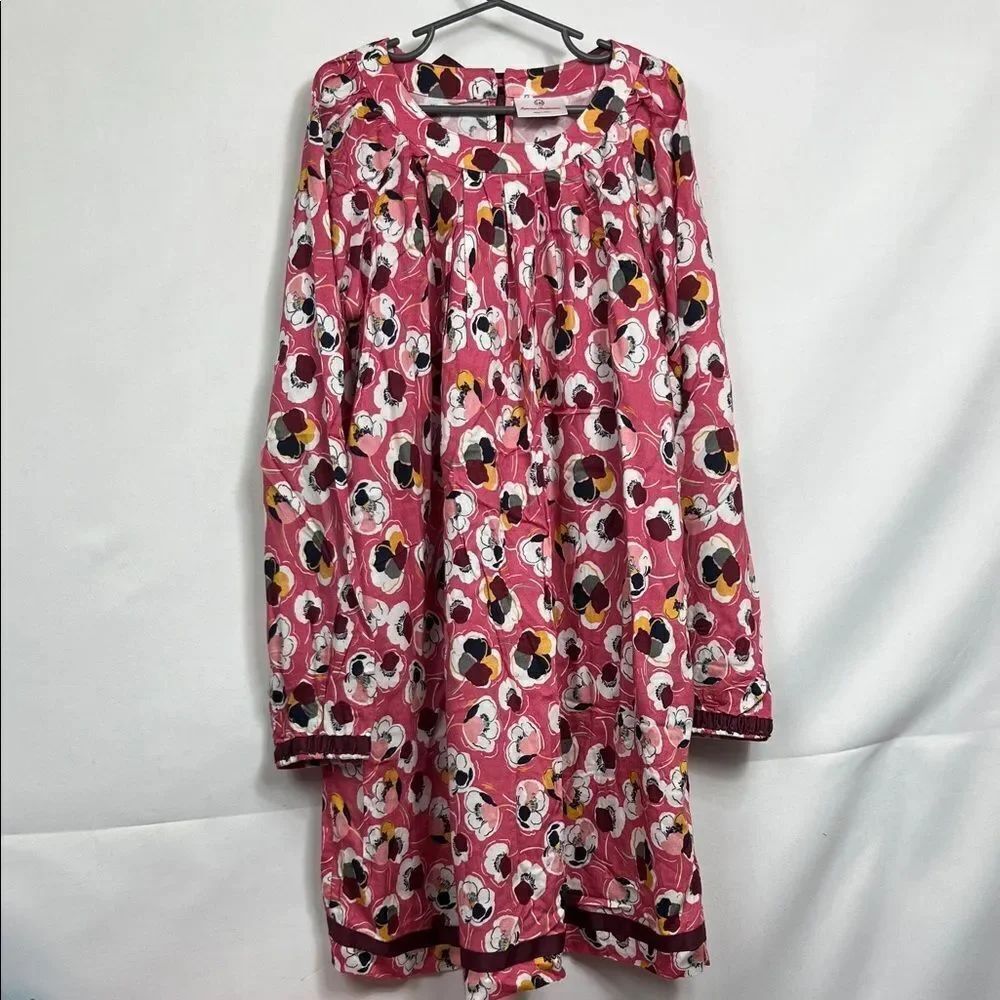 Hanna Andersson pink floral long sleeve dress size 10 (140)